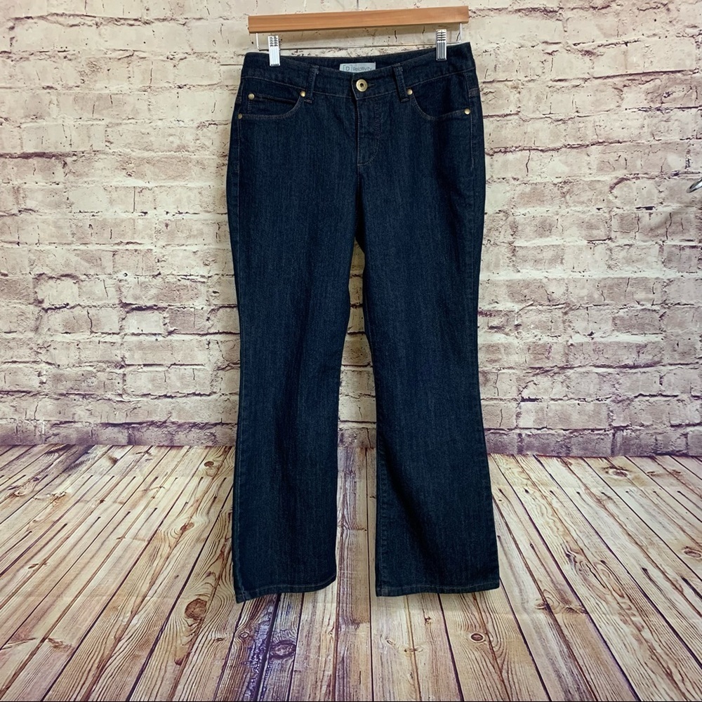 Relativity Dark Wash Mid Rise Denim Flare Jeans
